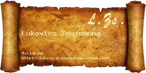 Lukovics Zsuzsanna névjegykártya